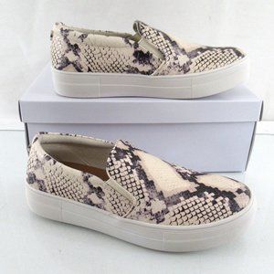 Steve Madden Gills Platform Slip On Sneaker Comfort Beige Snake Size 10